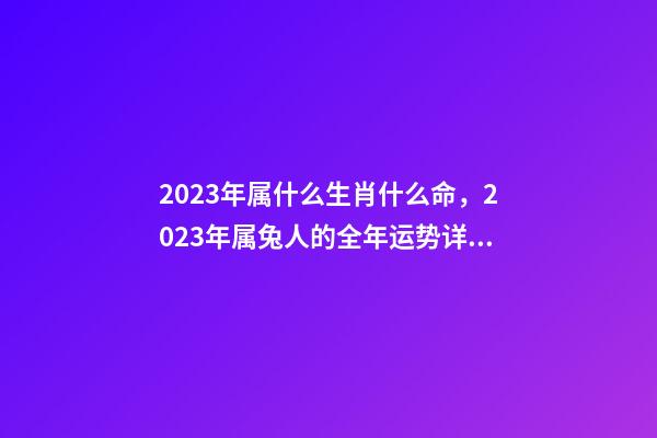 2023年属什么生肖什么命，2023年属兔人的全年运势详解 猴年2023年运势及运程-第1张-观点-玄机派